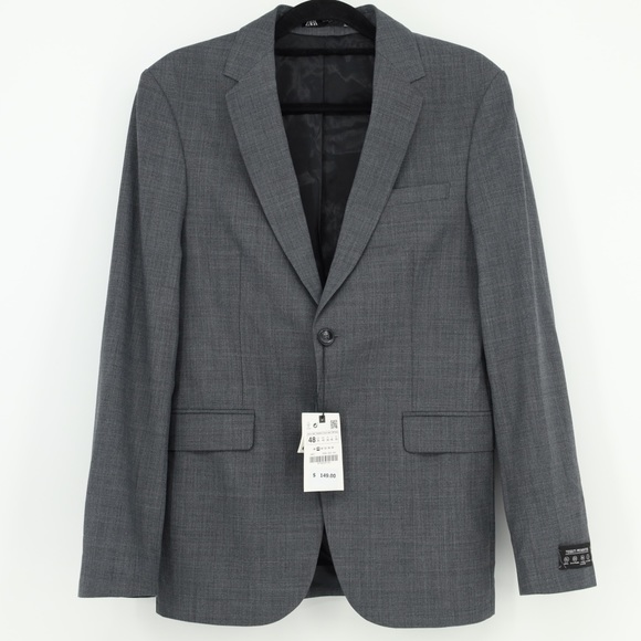 ZARA WOOL BLEND TESSUTI PIEMONTESI BLAZER‎